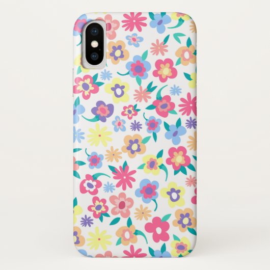 かわいい色とりどりの春の花の模様 Case-Mate iPhoneケース (裏面)