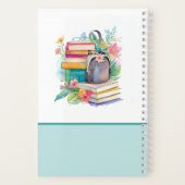 かわいい色とりどりの水彩本 花 学校 ノートブック (裏面)