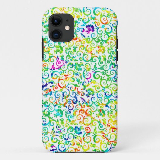 かわいい色とりどりの花のシームレスパターン Case-Mate iPhoneケース (裏面)