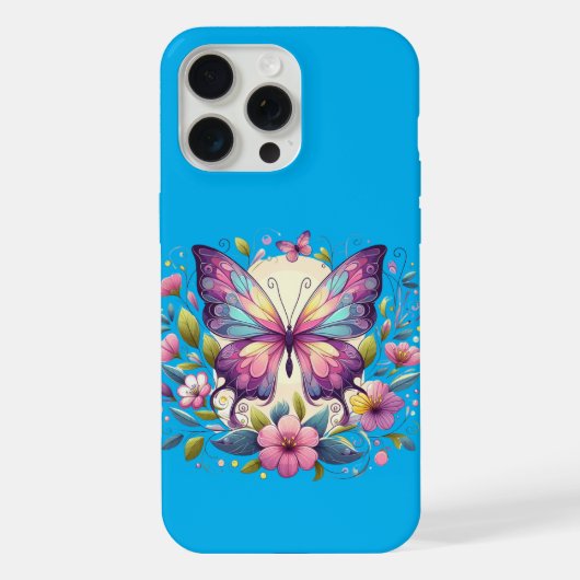 かわいい色とりどりの蝶々 iPhoneケース (裏面)
