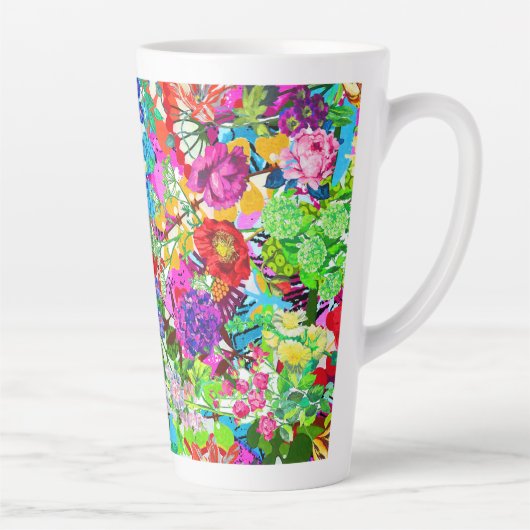 かわいい色とりどりの魔法の花 カフェラテマグ (右)