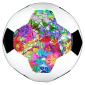 かわいい色とりどりの魔法の花 サッカーボール (回転)