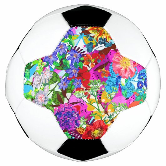 かわいい色とりどりの魔法の花 サッカーボール (正面)