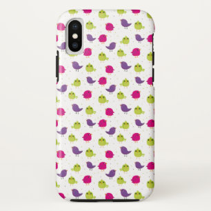 かわいい色とりどりの鳥 iPhone XSケース