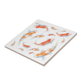 かわいい色のオレンジと白い日本の魚のコイ タイル (側面)