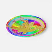 かわいい色のドラゴンのカスタマイズ可能な名前 ペーパープレート (アングル)