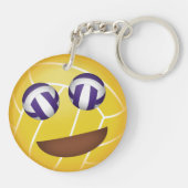 かわいい色の女の子バレーボール絵文字 キーホルダー (裏面)