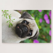 かわいい色の子犬のポートレート写真 ジグソーパズル (横)