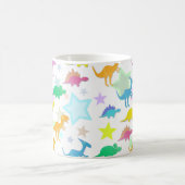 かわいい色の恐竜のマグ コーヒーマグカップ (中央)