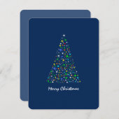 かわいい色の青い明るい星のクリスマス シーズンカード (正面/裏面)