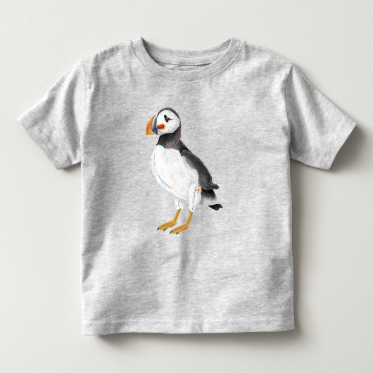 かわいい色彩の鮮やかパフィン トドラーTシャツ (正面)