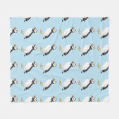 かわいい色彩の鮮やかパフィン フリースブランケット (正面(横))