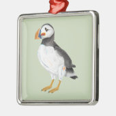 かわいい色彩の鮮やかパフィン メタルオーナメント (左)