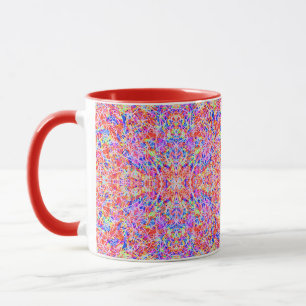 かわいい色鮮やかな抽象的な線の絵画 マグカップ