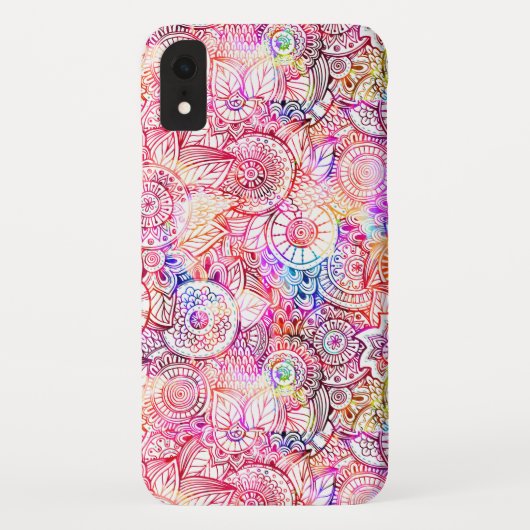 かわいい色鮮やかな抽象的な花 Case-Mate iPhoneケース (裏面)