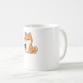 かわいい芝犬コーヒー愛好家デザイン- コーヒーマグカップ (正面右)
