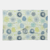 かわいい花が付いているスタイリッシュな花パターン キッチンタオル (横)