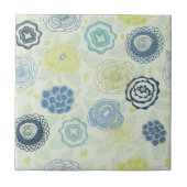 かわいい花が付いているスタイリッシュな花パターン タイル (正面)