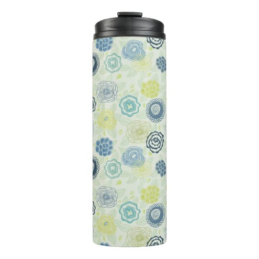 かわいい花が付いているスタイリッシュな花パターン タンブラー (正面)