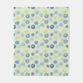 かわいい花が付いているスタイリッシュな花パターン フリースブランケット (正面)