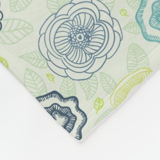 かわいい花が付いているスタイリッシュな花パターン フリースブランケット (角)