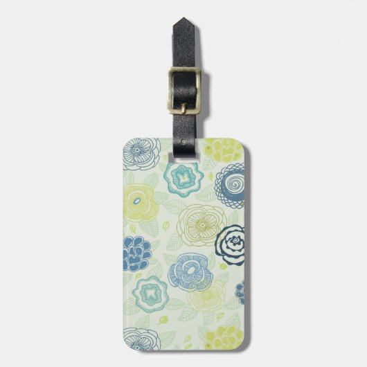 かわいい花が付いているスタイリッシュな花パターン ラゲッジタグ (正面縦)