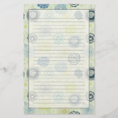 かわいい花が付いているスタイリッシュな花パターン 便箋 (正面)