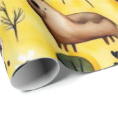 かわいい花が動物を収容ラッピング紙 ラッピングペーパー (ロールコーナー)