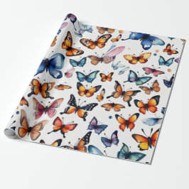 かわいい花が動物を収容ラッピング紙 ラッピングペーパー