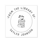 かわいい花が山積み図書室カスタム セルフインキングスタンプ (デザイン)