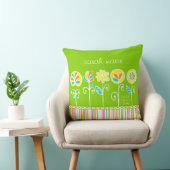 かわいい花とストライプベビー クッション (椅子)