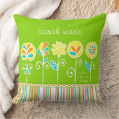 かわいい花とストライプベビー クッション (ブランケット)