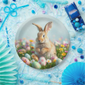 かわいい花とバニーイースターパーティー ペーパープレート (パーティー)