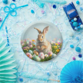 かわいい花とバニーイースターパーティー ペーパープレート (パーティー)