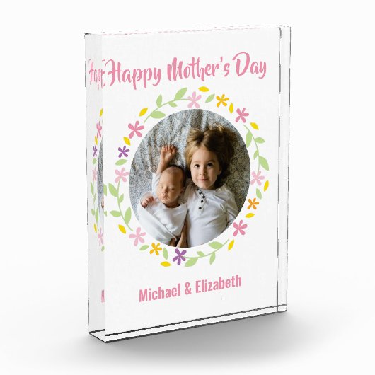 かわいい花と母の日が幸せ フォトブロック (左)