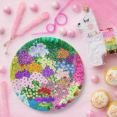 かわいい花と虫 ペーパープレート (パーティー)