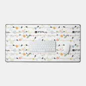 かわいい花と鳥の針金|過去記事 デスクマット (キーボード&マウス)