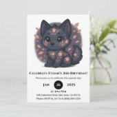 かわいい花のオオカミの誕生日 招待状 (スタンド正面)