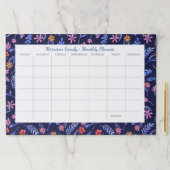 かわいい花のカスタムな家族の月例カレンダーのプランナー ペーパーパッド (インサイチュ)