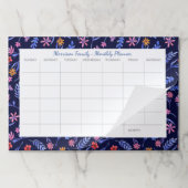 かわいい花のカスタムな家族の月例カレンダーのプランナー ペーパーパッド (折り畳み)