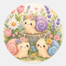 かわいい花のカタツムリ