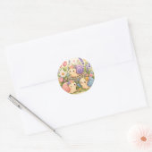 かわいい花のカタツムリ ラウンドシール (封筒)