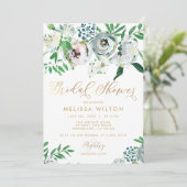 かわいい花のガッシュ ボホ フラワー ブライダル シャワー 招待状 (スタンド正面)