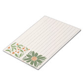 かわいい花のグリーンとピンクのモダン ノートパッド (アングル)