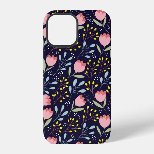 かわいい花のシームレスパターン iPhoneケース (裏面)