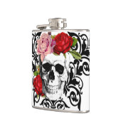 かわいい花のスカル フラスク (左)