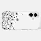 かわいい花のスマホケース – 黒と白の野の花 Case-Mate iPhoneケース (裏面 (横))