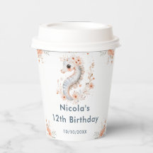 かわいい花のタツノオトシゴの誕生日パーティー