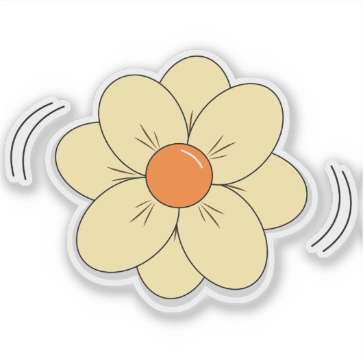 かわいい花のビニールステッカー シール (正面)
