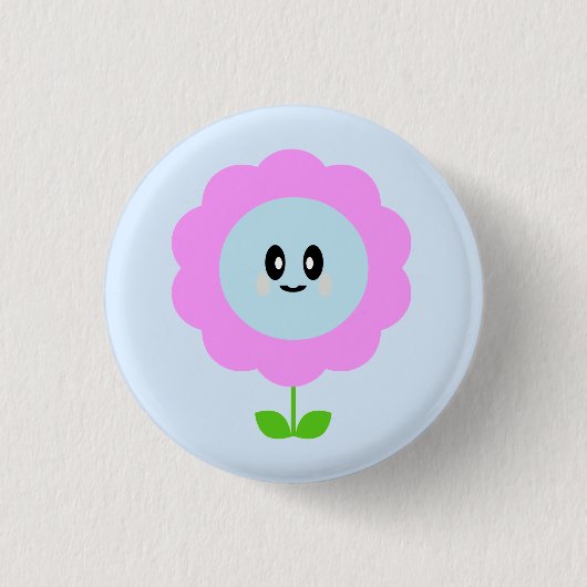 かわいい花のピンバッジ 缶バッジ (正面)
